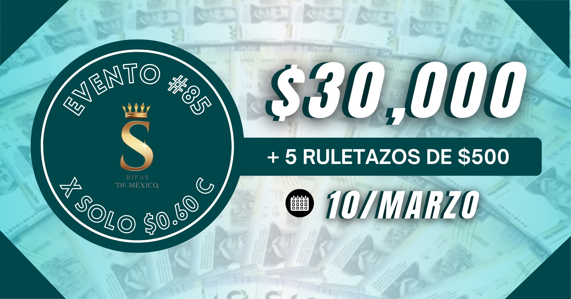$30,000+ 5 Ruletazos de $500